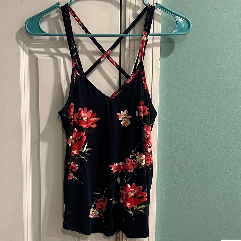 Papermoon Floral Camisole - Navy and pink